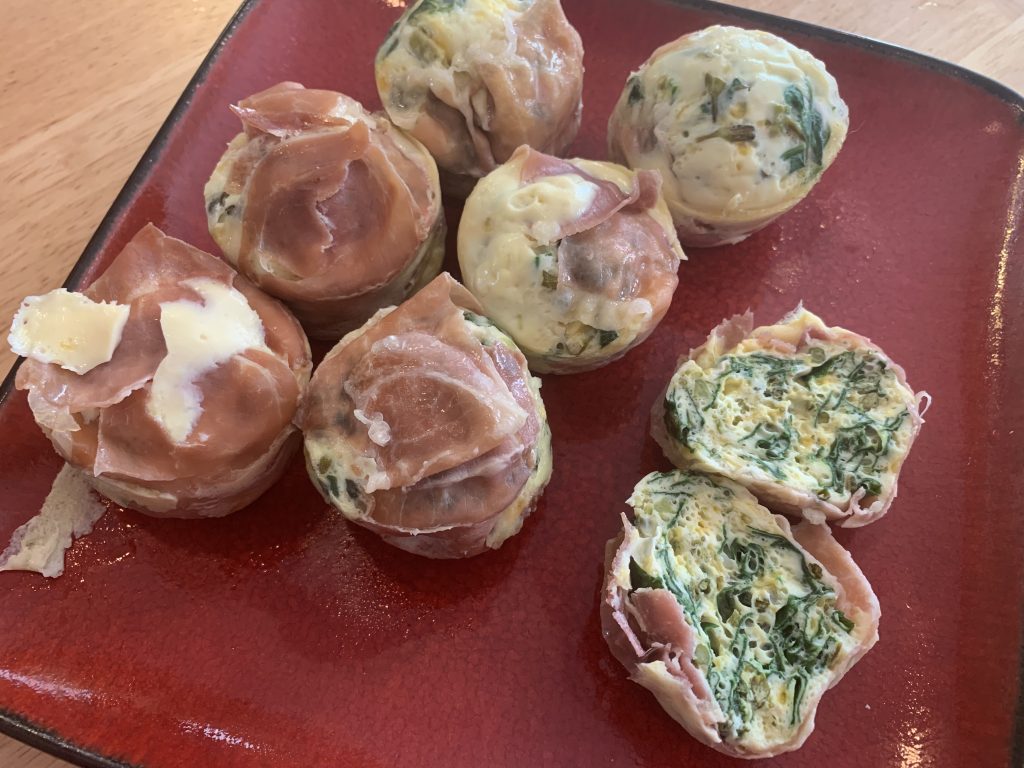 Prosciutto-wrapped Egg Bites for breakfast